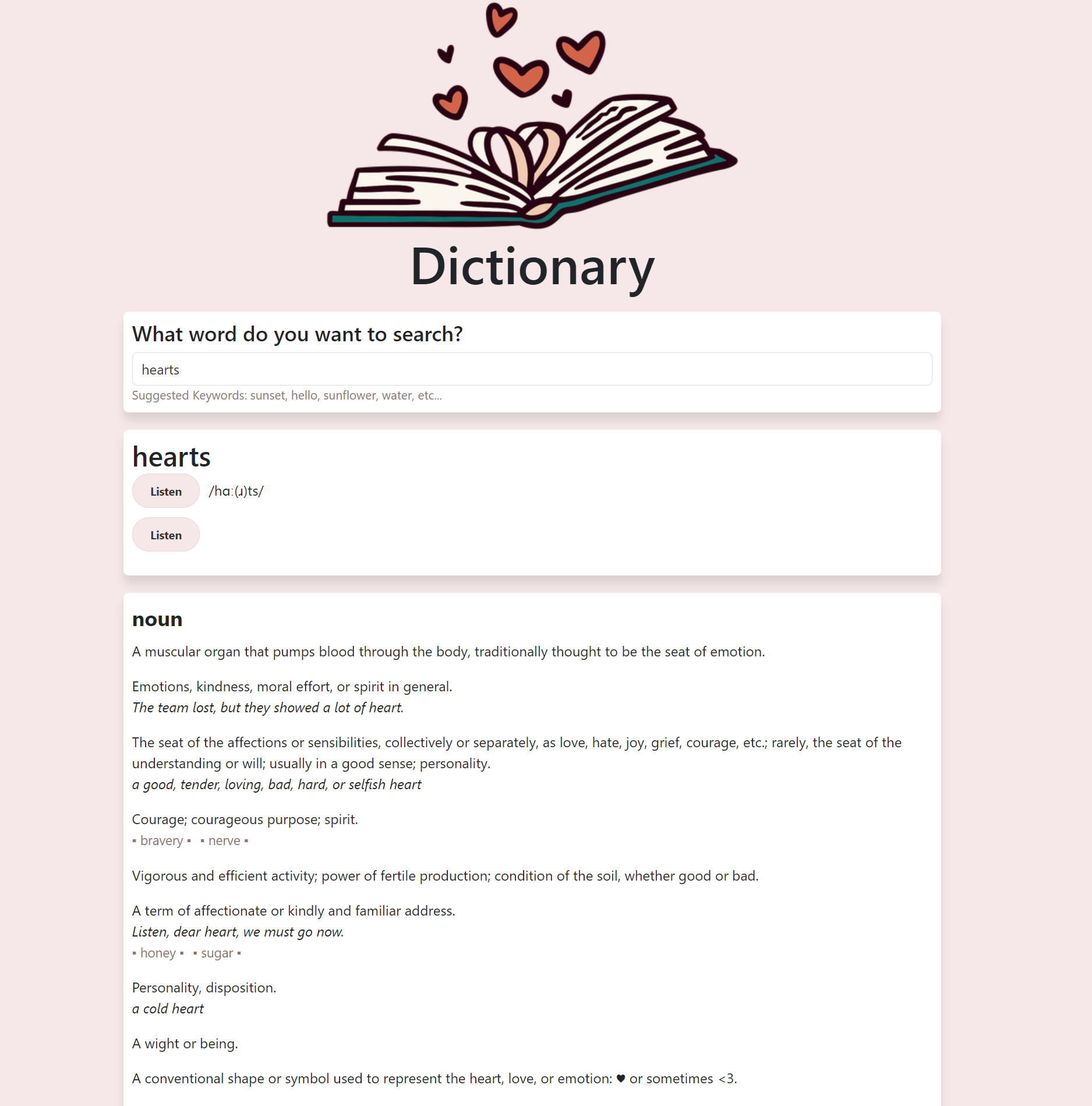 dictionary project